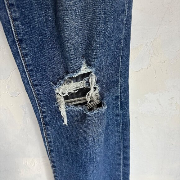 Levi’s Wedgie Skinny High Rise Distressed Raw Hem Dark Wash Jeans Women's 27 - Picture 3 of 10